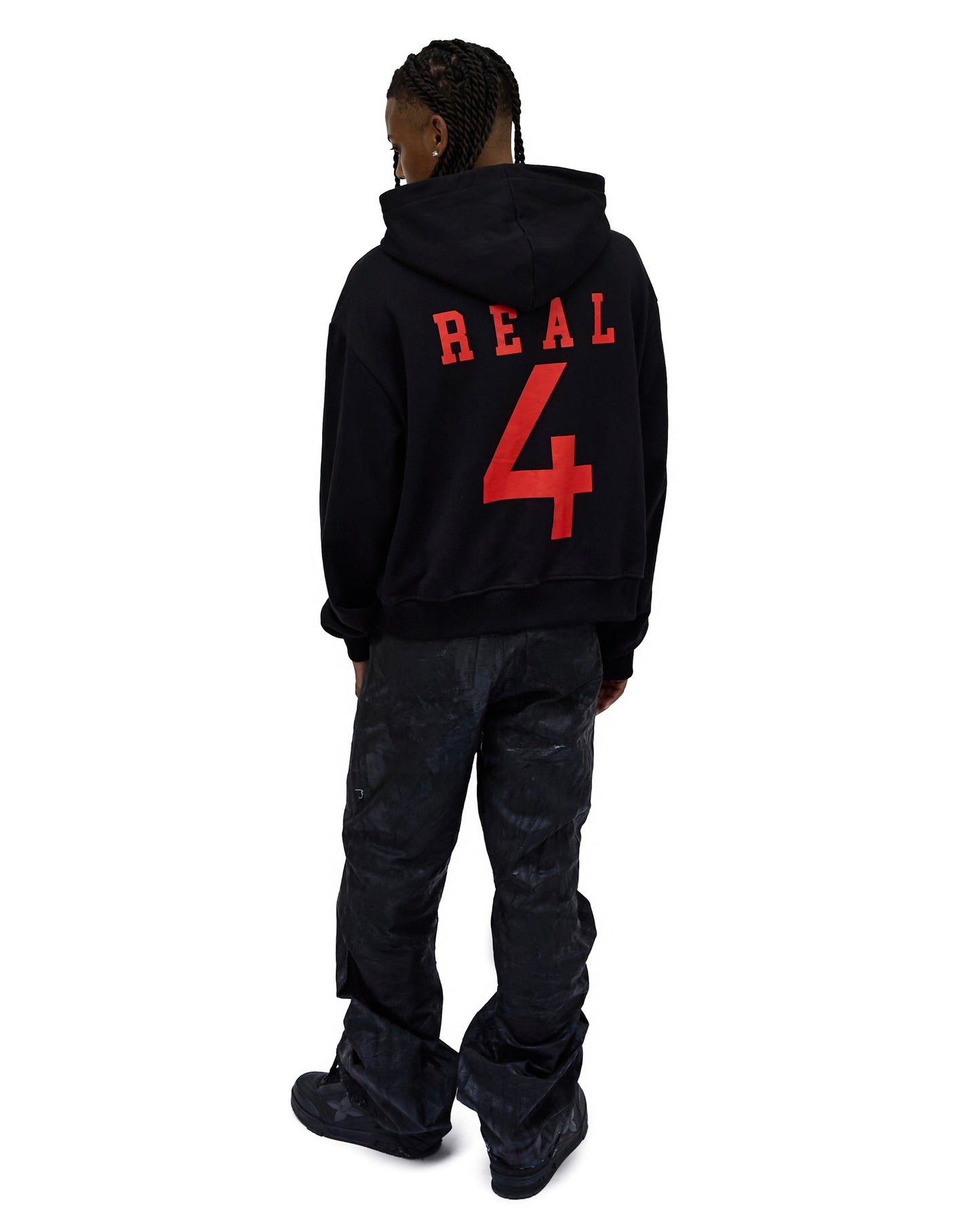 4R Black Zip Hoodie