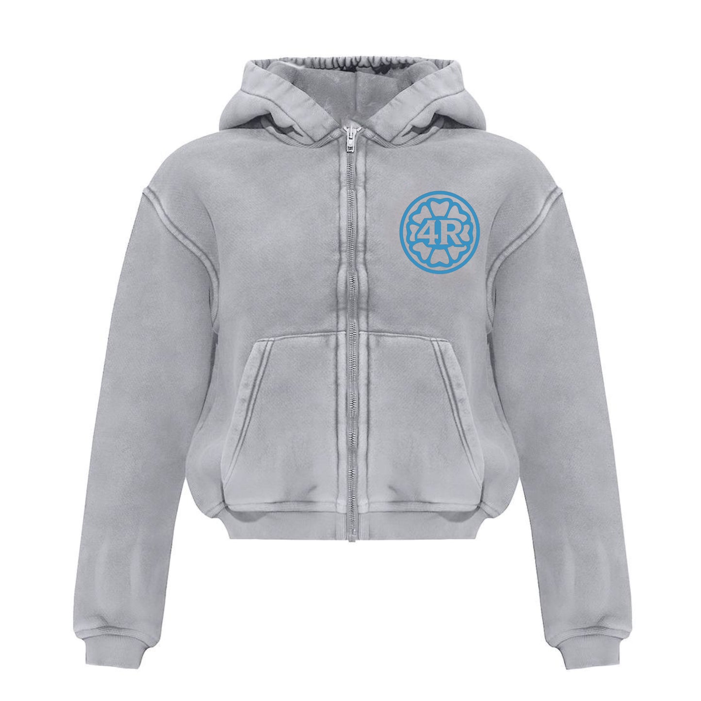 4R Grey Zip Hoodie