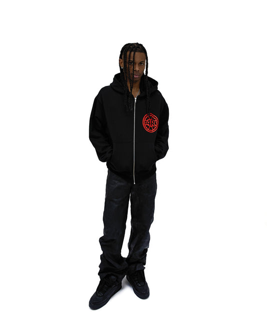4R Black Zip Hoodie